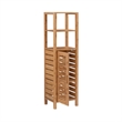 Riverbay Furniture Transitional Bamboo Tower with 5 Spacious Shelves in Brown