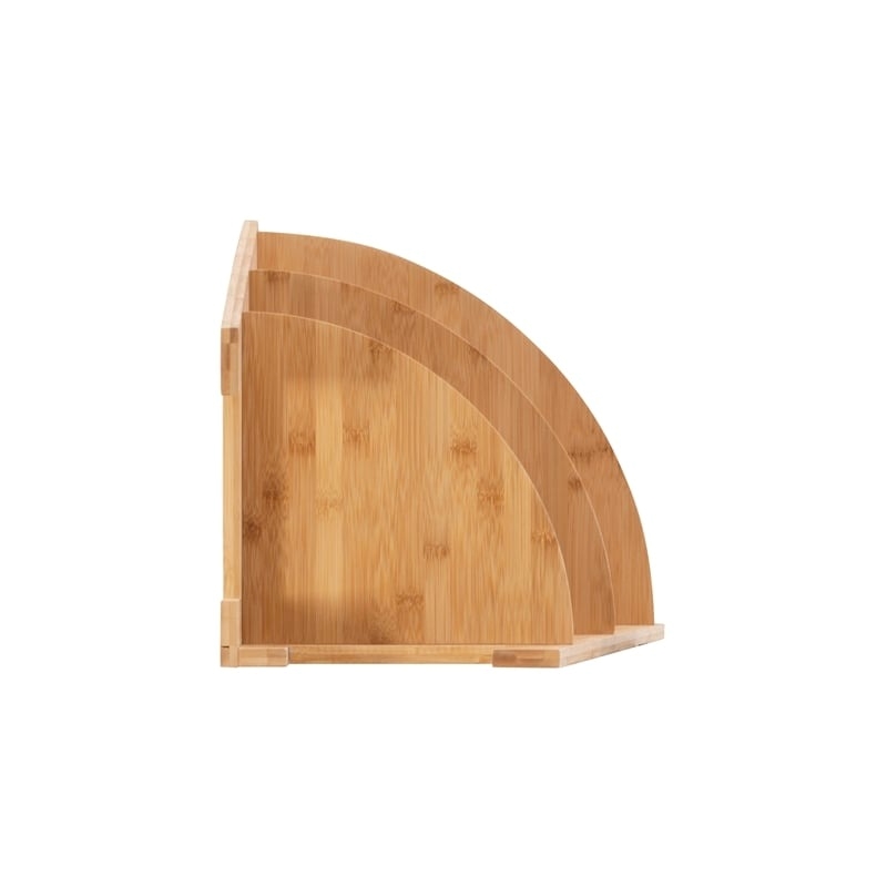 Riverbay Furniture Transitional Bamboo Corner Shelf in Natural Brown