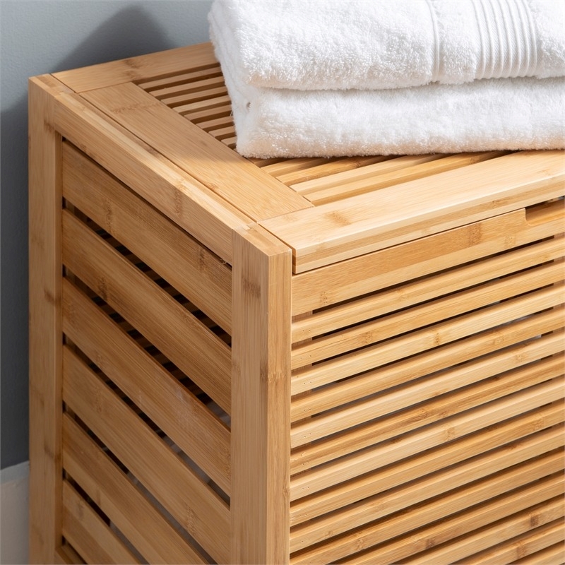 Riverbay Furniture Bamboo Natural Brown Hamper Rectangular 21.75