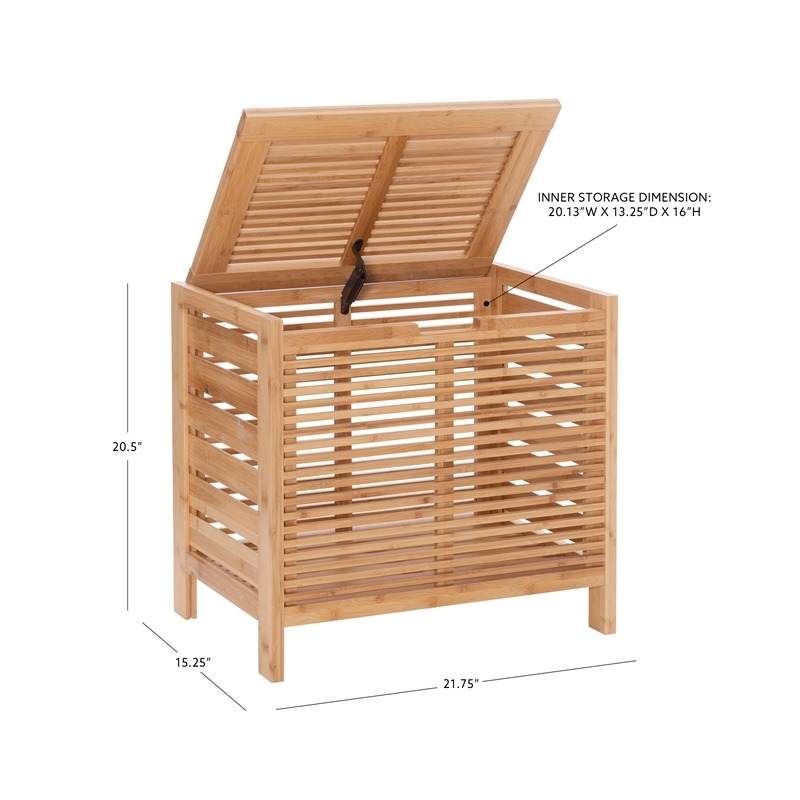 Riverbay Furniture Bamboo Natural Brown Hamper Rectangular 21.75