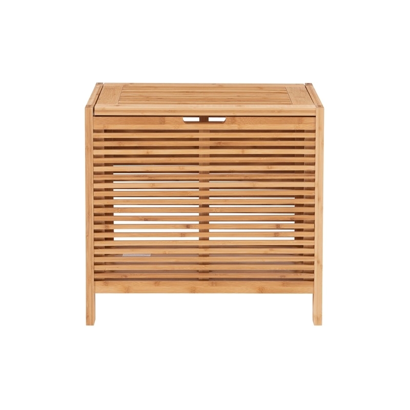 Riverbay Furniture Bamboo Natural Brown Hamper Rectangular 21.75
