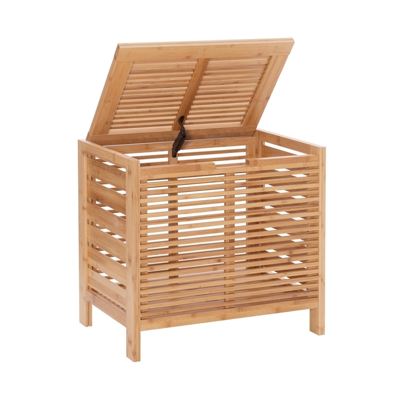 Riverbay Furniture Bamboo Natural Brown Hamper Rectangular 21.75