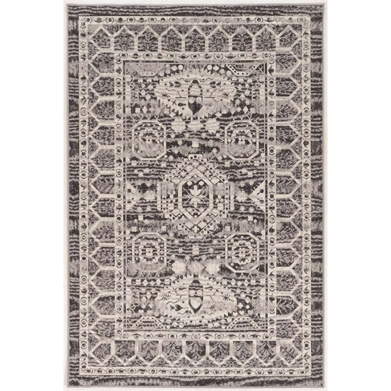 Riverbay Furniture 2' x 10' Runner Rug in Gray and Charcoal
