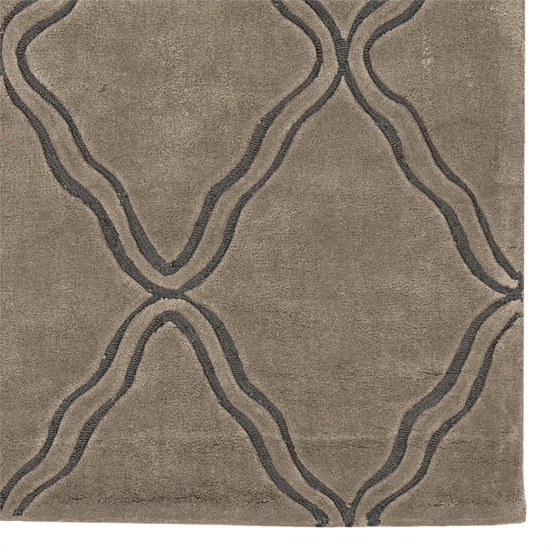 Riverbay Furniture 5' x 7' Picket Hand Tufted Rug in Gray and Smoke