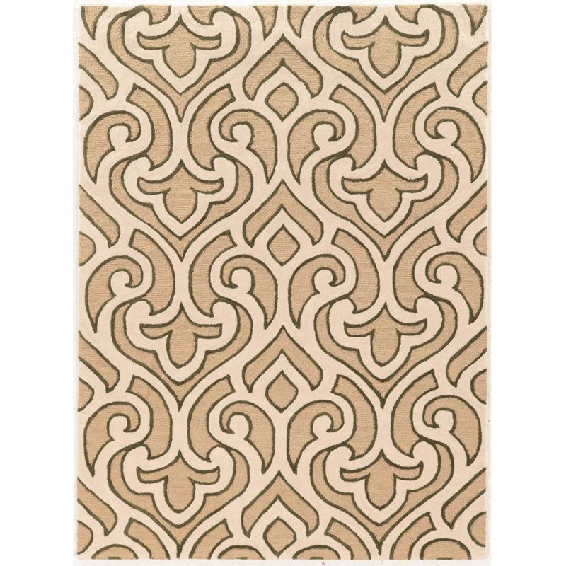 Riverbay Furniture 8' x 10' Hand Tufted Rug in Cream and Gold