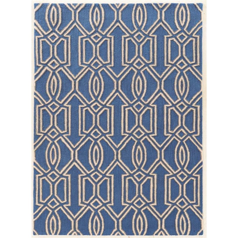 Riverbay Furniture 5' x 7' Hand Tufted Rug in Cream and Blue