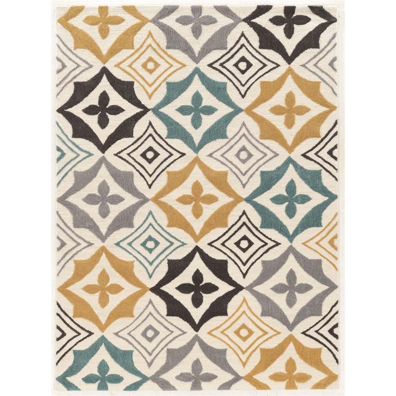 Riverbay Furniture 5' x 7' Hand Tufted Rug in Gray and Blue