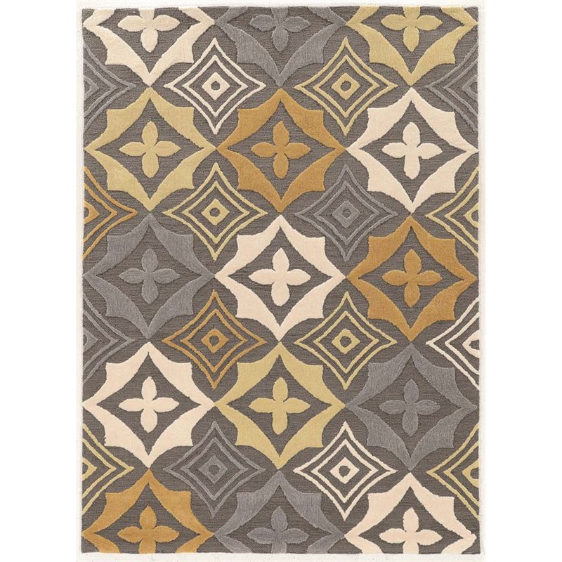 Riverbay Furniture 5' x 7' Hand Tufted Rug in Cream and Blue