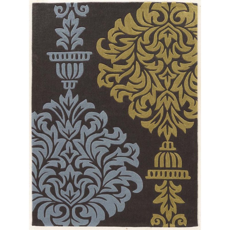 Riverbay Furniture 5' x 7' Hand Tufted Rug in Blue and Green