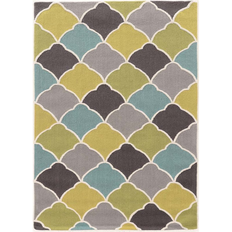 Riverbay Furniture 5' x 7' Hand Tufted Rug in Green and Gold
