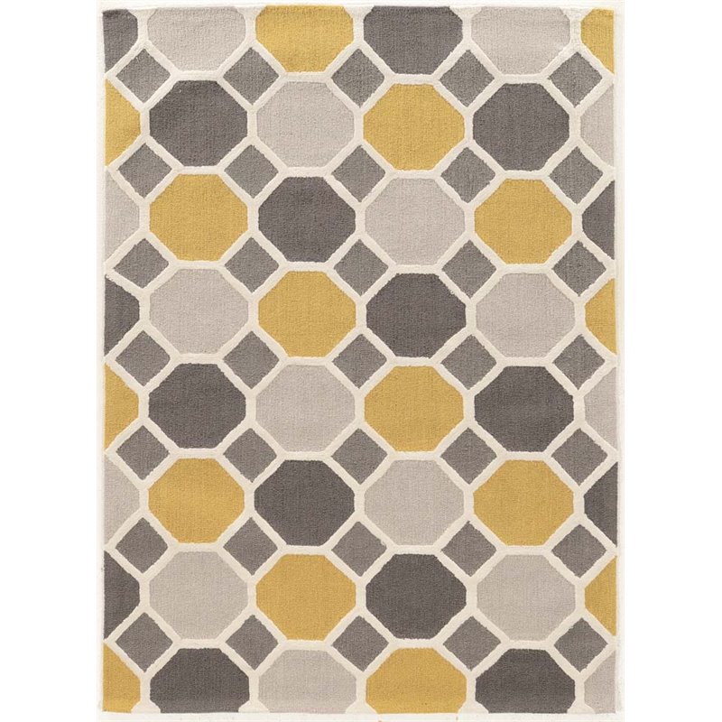 Riverbay Furniture 5' x 7' Hand Tufted Rug in Gold and Blue
