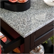 Riverbay Furniture Transitional Wood/Granite Top Kitchen Cart in Classic Black