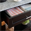 Riverbay Furniture Transitional Wood/Granite Top Kitchen Cart in Classic Black