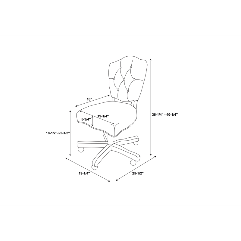Riverbay Furniture Transitional Fabric Tufted Swivel Office Chair in Gray