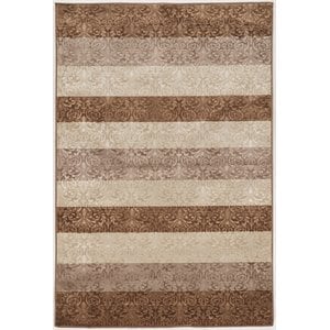 Riverbay Furniture 5' x 7'6&quot Stripes Rug in Beige and Brown