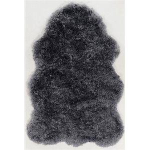 Riverbay Furniture 3'6&quot x 5'6&quot Hand Tufted Faux Lamb Skin Rug in Gray