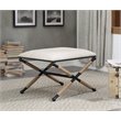 Riverbay Furniture Upholstered Neutral Stool Rectangular Black X-Designed Legs