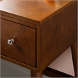 Riverbay Furniture Mid-Century Wood/Fabric Vanity Set in Walnut Brown/Beige