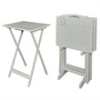 Riverbay Furniture Wood Gray Tray Table Set Rectangular 5 Piece
