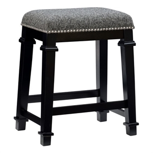 Riverbay Furniture 25&quot Retro Wood Backless Counter Stool in Black