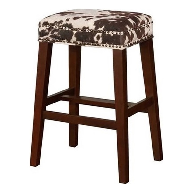 Riverbay Furniture Wood/Fabric Brown Bar Stool Backless 30
