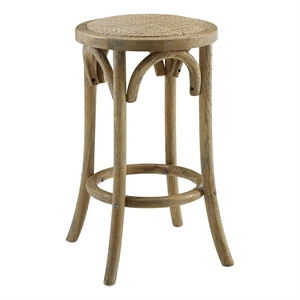 Riverbay Furniture Elm Wood Brown Counter Stool Round Backless 24&quot Fully Assembly
