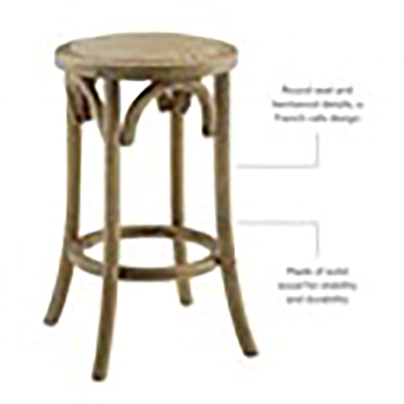 Riverbay Furniture Elm Wood Brown Counter Stool Round Backless 24