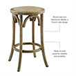 Riverbay Furniture Elm Wood Brown Counter Stool Round Backless 24