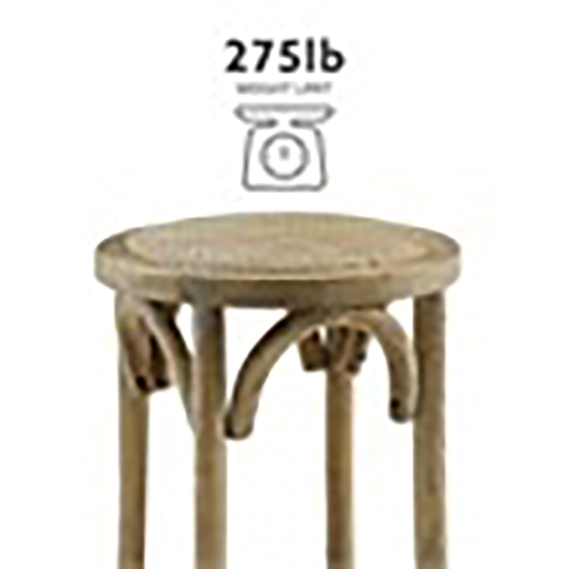 Riverbay Furniture Elm Wood Brown Counter Stool Round Backless 24