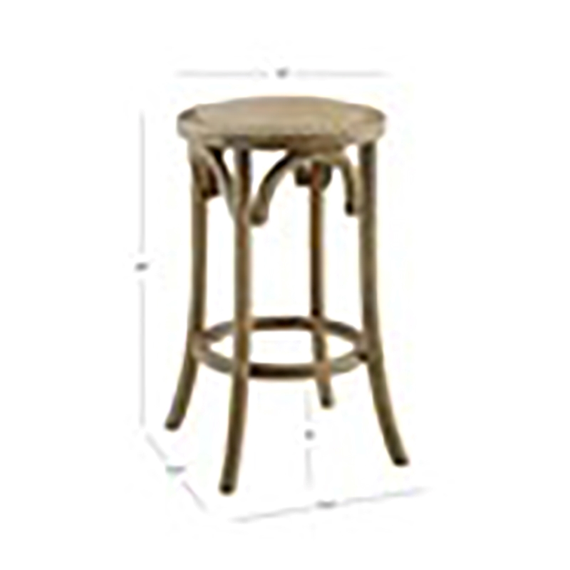 Riverbay Furniture Elm Wood Brown Counter Stool Round Backless 24