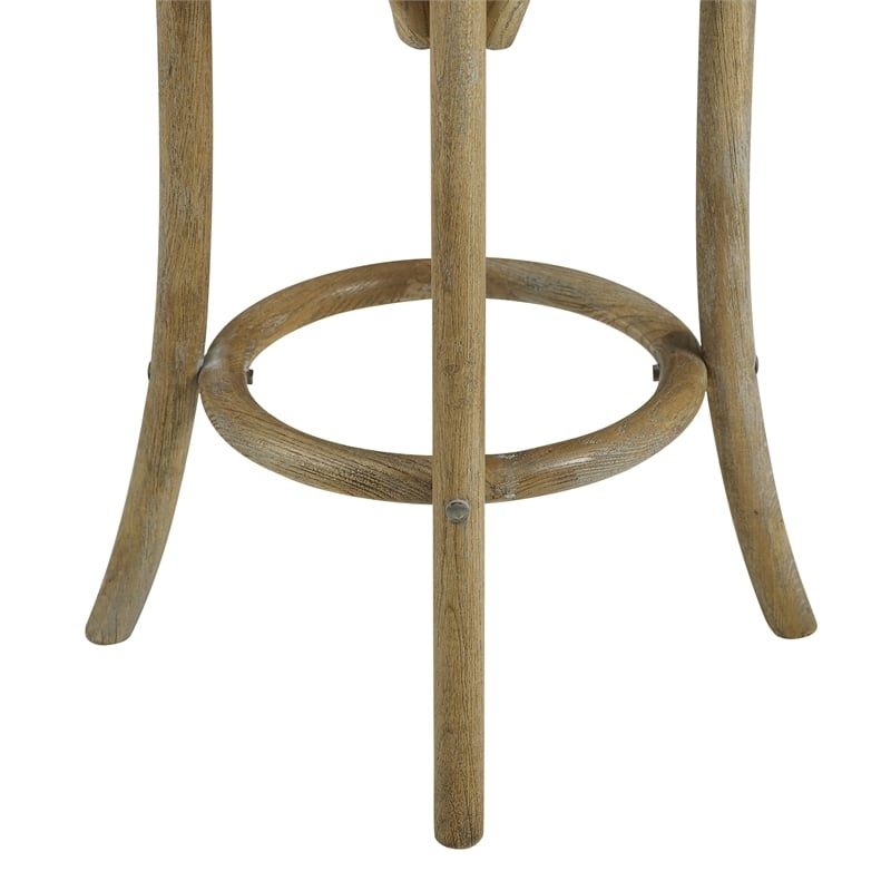 Riverbay Furniture Elm Wood Brown Counter Stool Round Backless 24