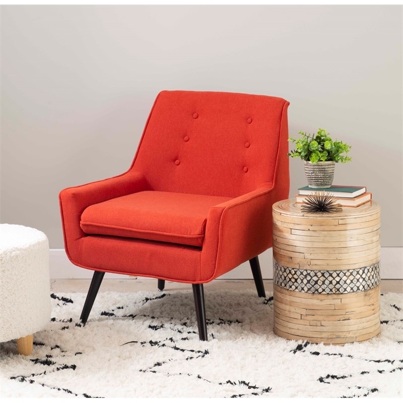 Riverbay Furniture 19'' Modern Fabric Upholstered Chair in Pimento Red Orange