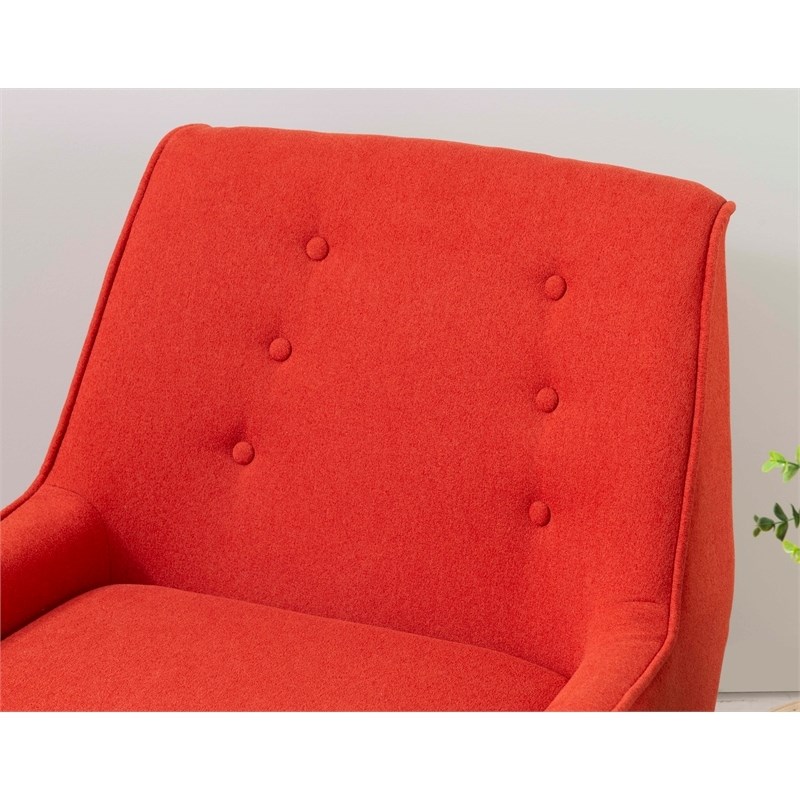 Riverbay Furniture 19'' Modern Fabric Upholstered Chair in Pimento Red Orange