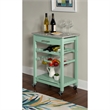 Riverbay Furniture Pine Wood Mint Green Kitchen Island Rectangular Granite Top Unassembled