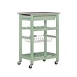 Riverbay Furniture Pine Wood Mint Green Kitchen Island Rectangular Granite Top Unassembled