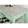 Riverbay Furniture Pine Wood Mint Green Kitchen Island Rectangular Granite Top Unassembled