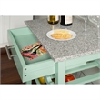 Riverbay Furniture Pine Wood Mint Green Kitchen Island Rectangular Granite Top Unassembled