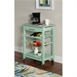 Riverbay Furniture Pine Wood Mint Green Kitchen Island Rectangular Granite Top Unassembled