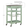 Riverbay Furniture Pine Wood Mint Green Kitchen Island Rectangular Granite Top Unassembled