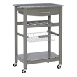 Riverbay Furniture Transitional Wood/Granite Top Kitchen Island in Gray