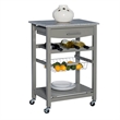 Riverbay Furniture Transitional Wood/Granite Top Kitchen Island in Gray