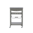 Riverbay Furniture Transitional Wood/Granite Top Kitchen Island in Gray
