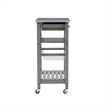 Riverbay Furniture Transitional Wood/Granite Top Kitchen Island in Gray