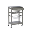 Riverbay Furniture Transitional Wood/Granite Top Kitchen Island in Gray