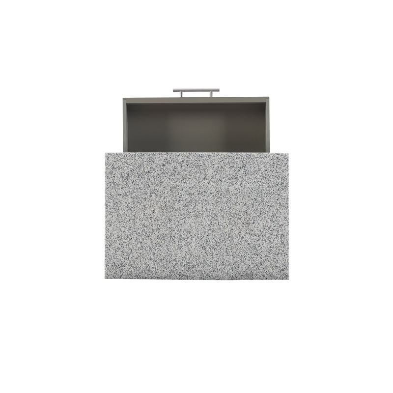 Riverbay Furniture Transitional Wood/Granite Top Kitchen Island in Gray