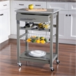 Riverbay Furniture Transitional Wood/Granite Top Kitchen Island in Gray