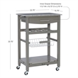Riverbay Furniture Transitional Wood/Granite Top Kitchen Island in Gray
