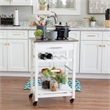 Riverbay Furniture Transitional Wood/Stainless Steel Kitchen Cart in White