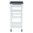 Riverbay Furniture Transitional Wood/Stainless Steel Kitchen Cart in White