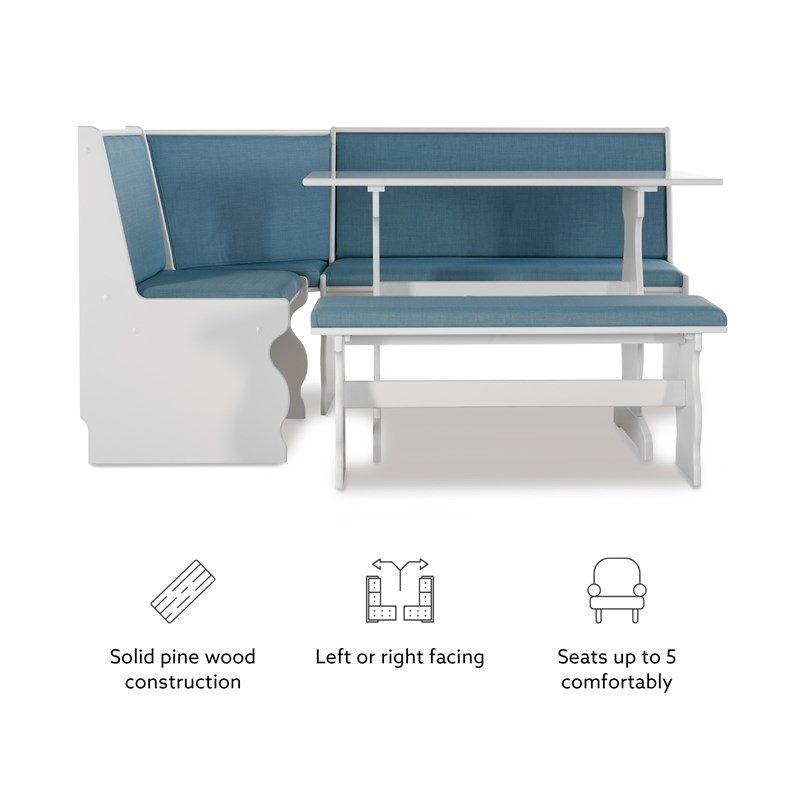 Riverbay Furniture Pine Wood Blue Dining Set Rectangular Perfect for Small Spaces 66.25